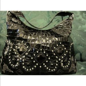 Charm and luck alligator print leather crystals